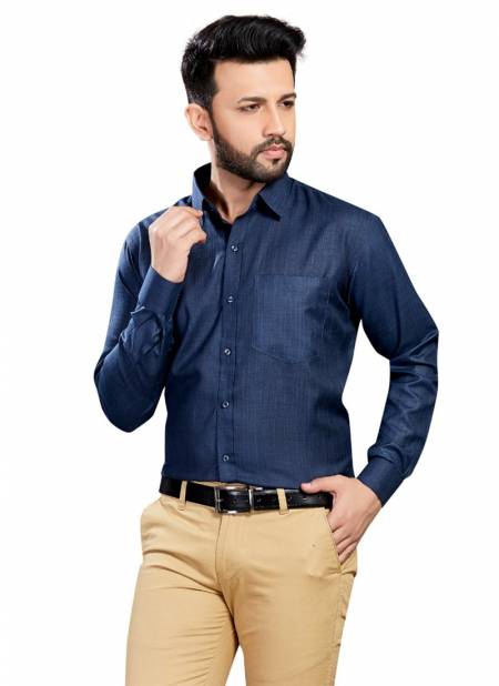 Outluk 1425 Office Wear Cotton Mens Shirt Collection 1425-NAVY BLUE